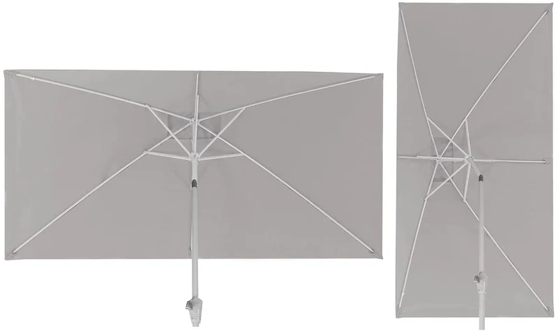 Parasol de jardin 2x3m rectangulaire inclinable polyester/aluminium 4,5kg crème 04_0003892