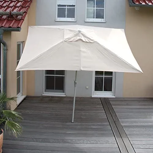 Parasol de jardin 2x3m rectangulaire inclinable polyester/aluminium 4,5kg crème 04_0003892