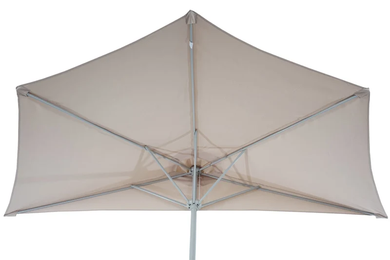 Demi parasol semi-circulaire balcon terrasse UV 50+ polyester/aluminium 3kg avec une portée de 270 cm crème sans support 04_0003850