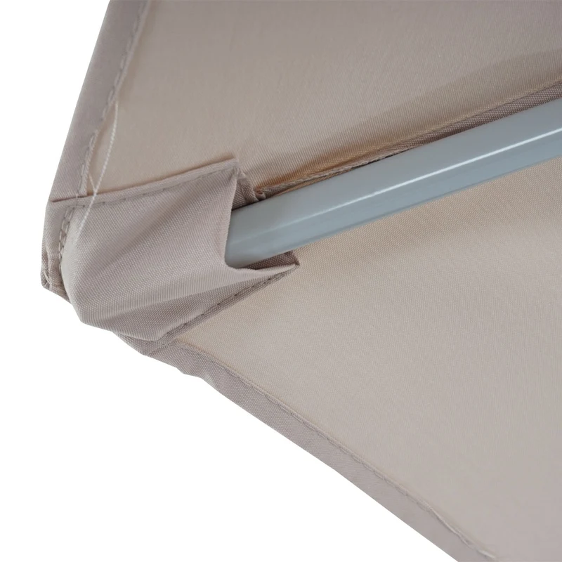 Demi parasol semi-circulaire balcon terrasse UV 50+ polyester/aluminium 3kg avec une portée de 270 cm crème sans support 04_0003850