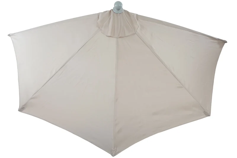 Demi parasol semi-circulaire balcon terrasse UV 50+ polyester/aluminium 3kg avec une portée de 270 cm crème sans support 04_0003850