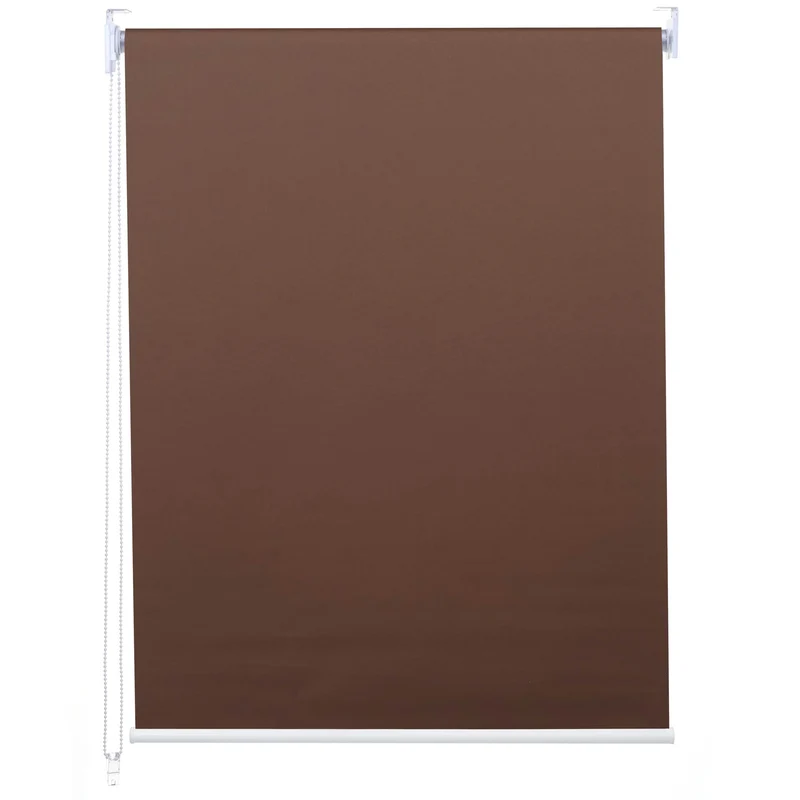 Store enrouleur de fenêtre occultant protection solaire store à tirage latéral 70x160cm opaque marron 04_0004545