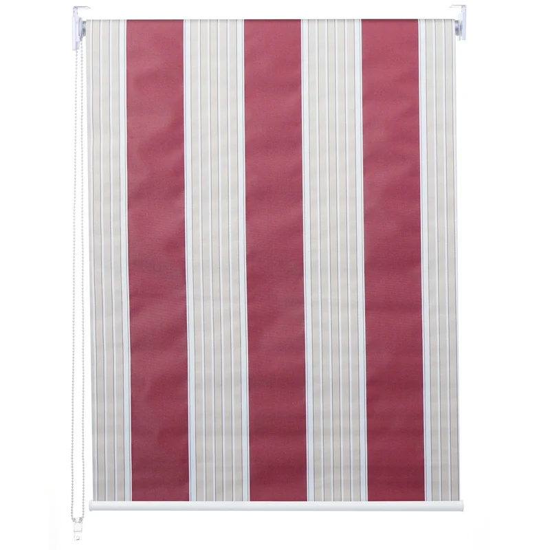 Store enrouleur de fenêtre occultant protection solaire store à tirage latéral 60x230cm opaque rouge blanc beige 04_0004597