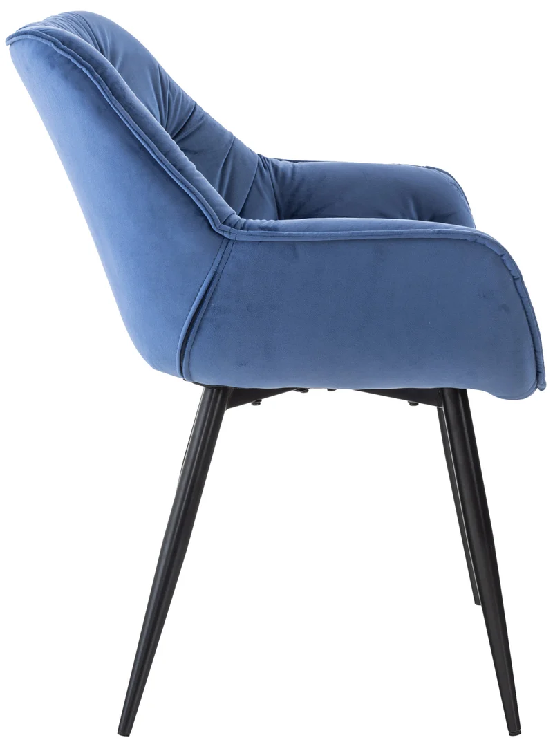 Chaise de coiffeuse salon bureau rembourré confortable et moderne capitonné velours bleu FAL10532