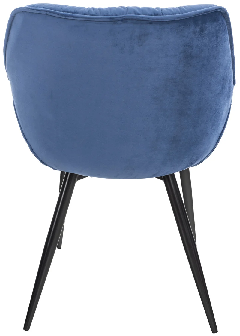 Chaise de coiffeuse salon bureau rembourré confortable et moderne capitonné velours bleu FAL10532
